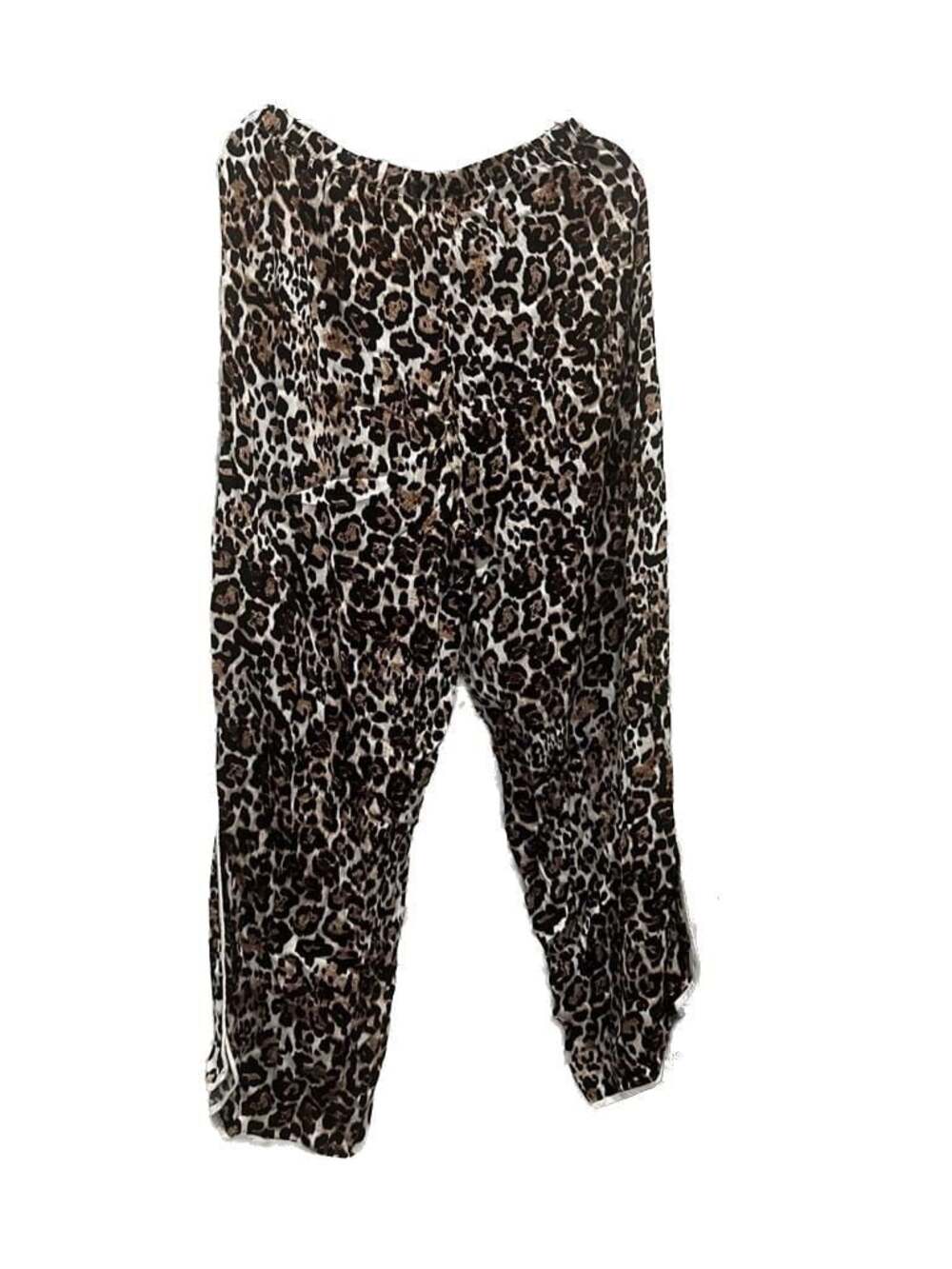 Aerie Off-Duty Satin Leopard Print Piping Pajama Trouser Pants - Picture 9 of 9